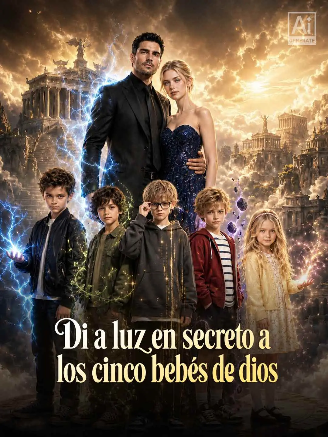 Portada de la miniserie Di a luz en secreto a los cinco bebés de dios