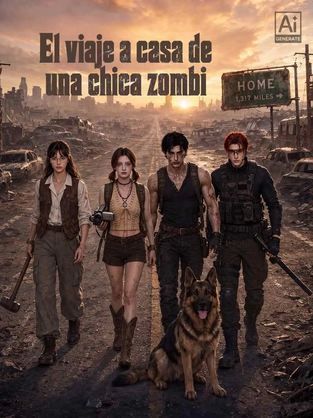 Portada de la miniserie El viaje a casa de una chica zombi
