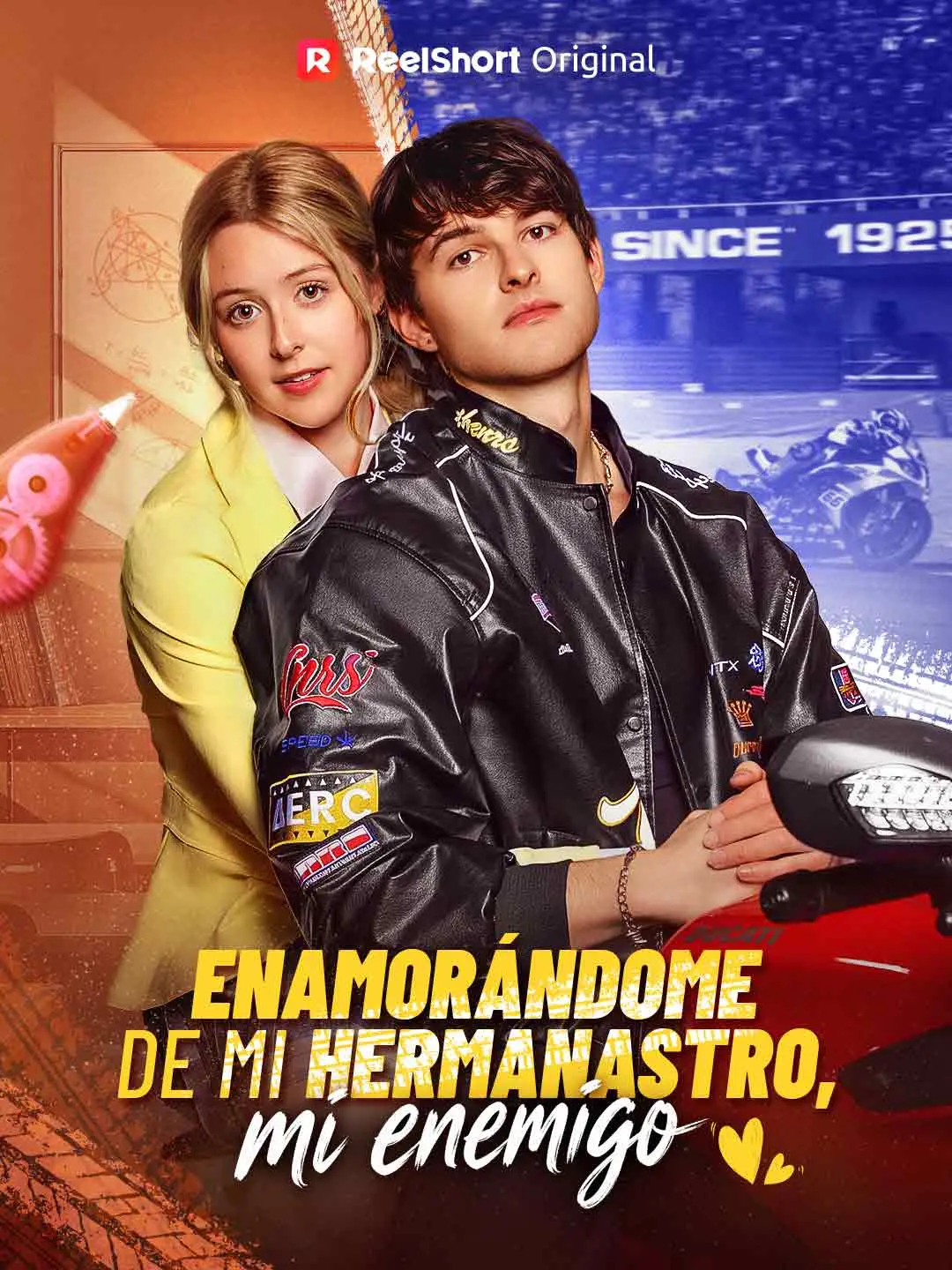 Portada de la miniserie Enamorándome de mi hermanastro, mi enemigo