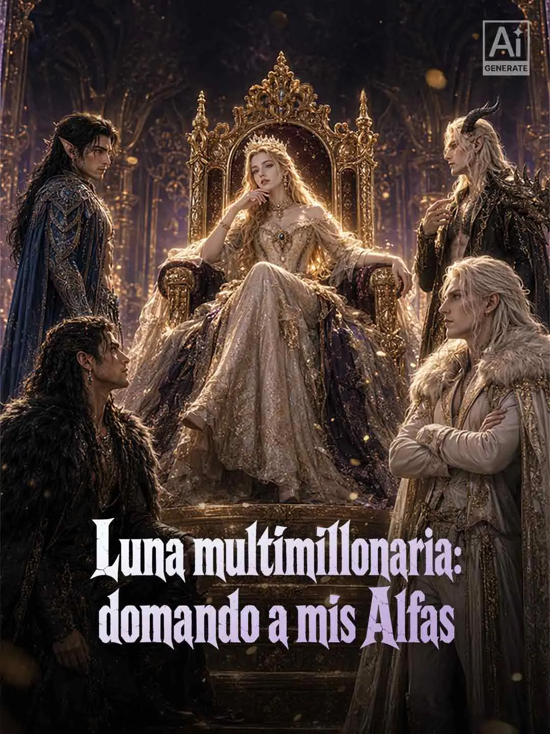 Portada de la miniserie Luna multimillonaria: domando a mis Alfas