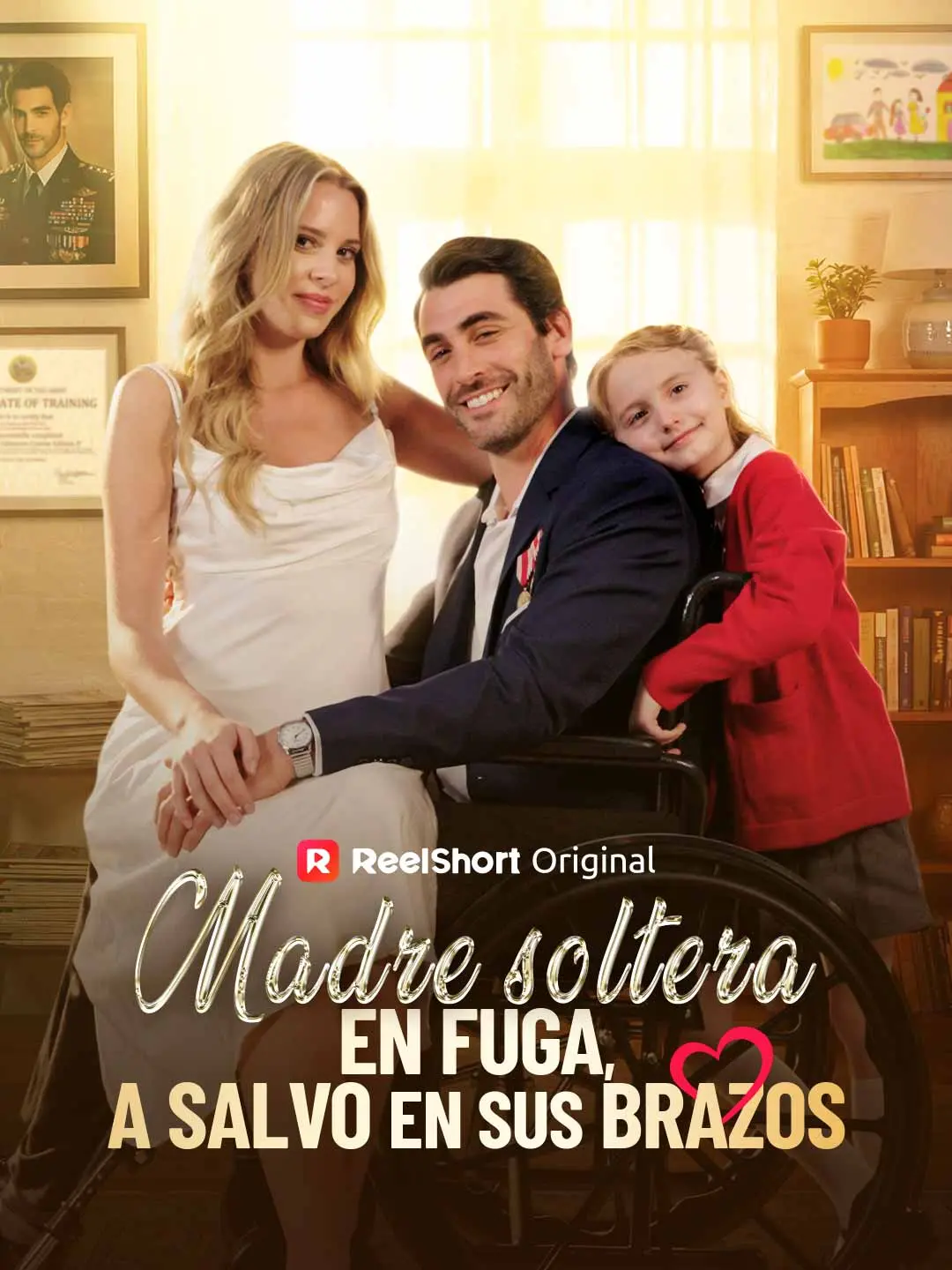 Portada de la miniserie Madre soltera en fuga, a salvo en sus brazos