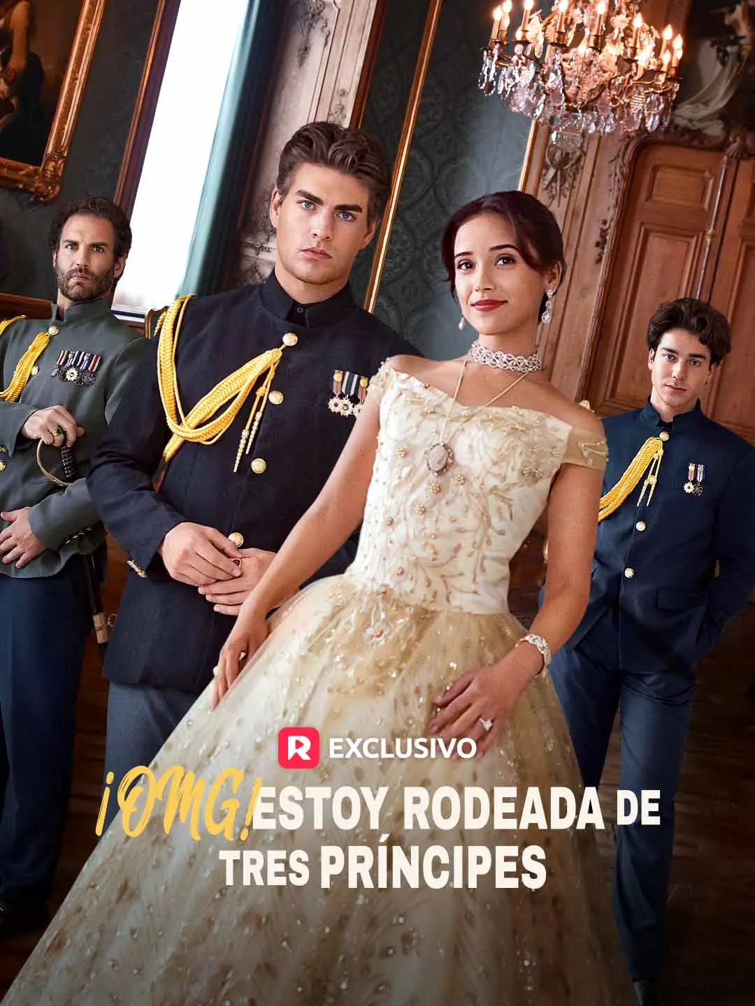 Portada de la miniserie ¡OMG! Estoy Rodeada de Tres Príncipes.