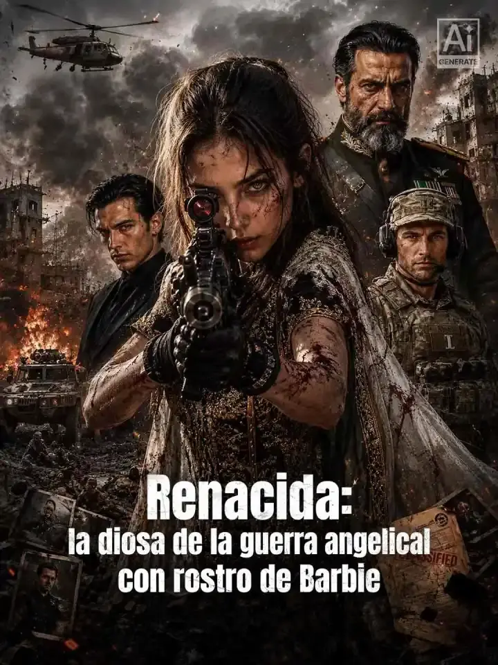 Portada de la miniserie Renacida: la diosa de la guerra angelical con rostro de Barbie